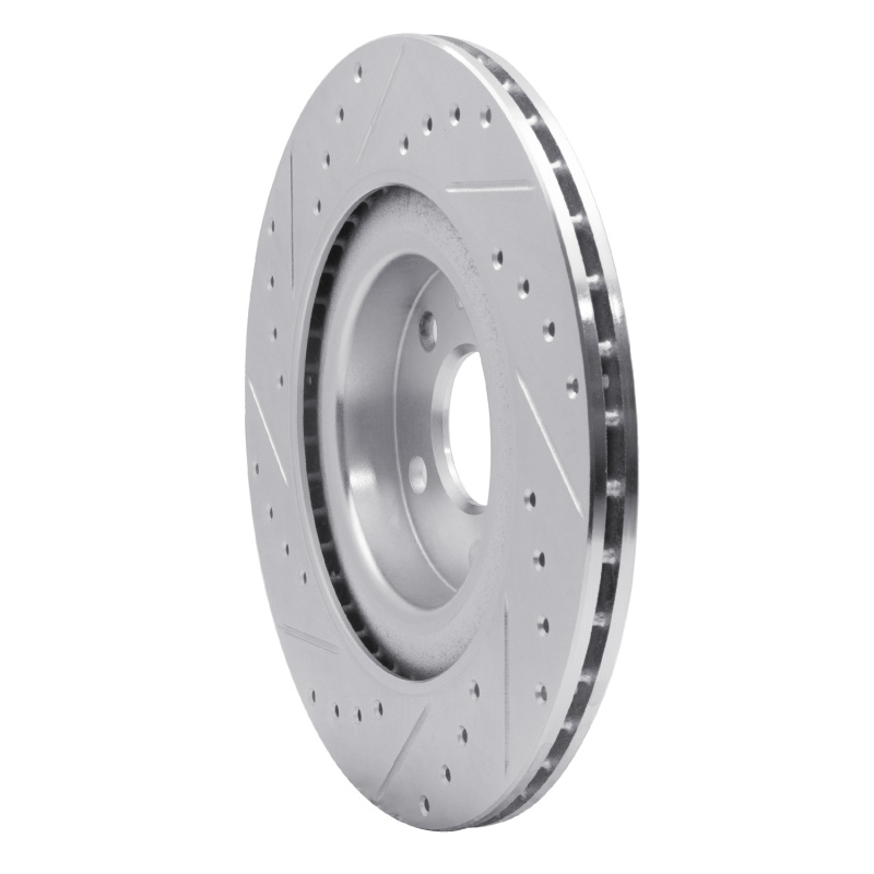 Volvo V60 Cross Country Brake Rotor (1) - Rear Right - R1 Concepts - Drilled & Slotted - Silver - `16-`26